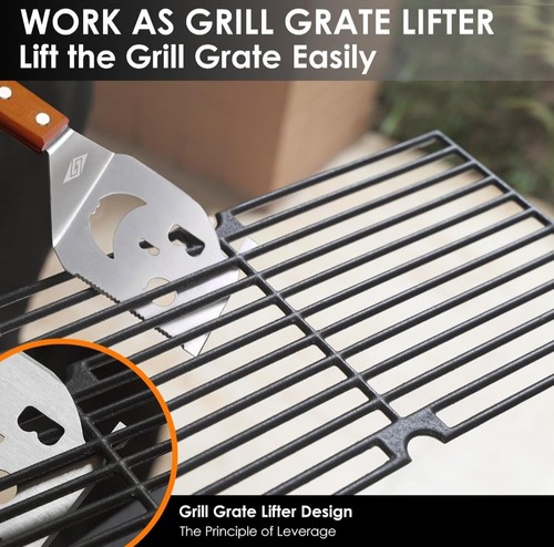 Grill Spatula For Outdoor Grill, 7-in-1 BBQ Spatula For Grill, 17 Inch Long BBQ - Picture 7 of 8