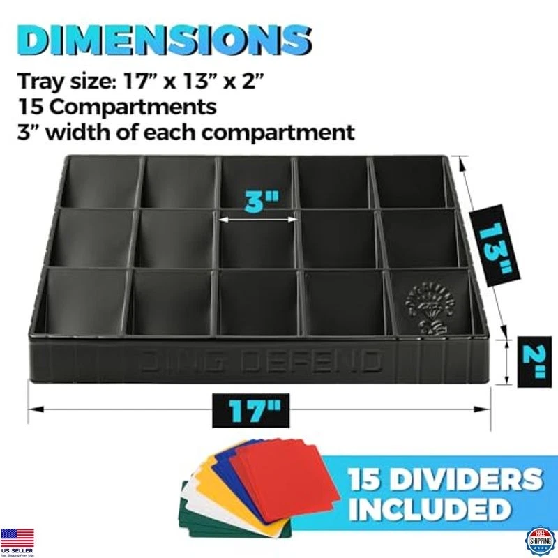 Stackable 15-Compartment Card Sorting Tray Organizer with Dividers for Cards - Image 3 of 4