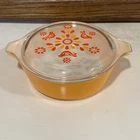 Vintage PYREX FRIENDSHIP Red/Orange #471 1 PT CASSEROLE Baking Dish With Lid