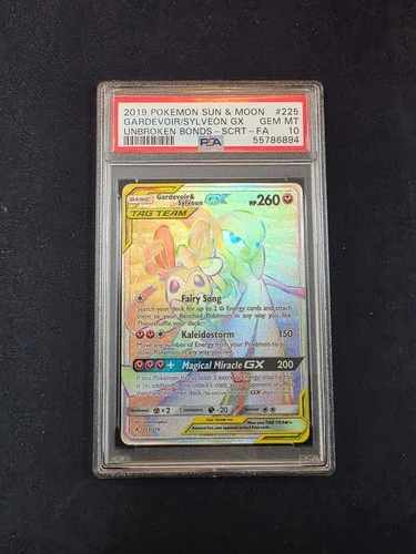 #225/214 Gardevoir & Sylveon GX Unbroken Bonds PSA 10