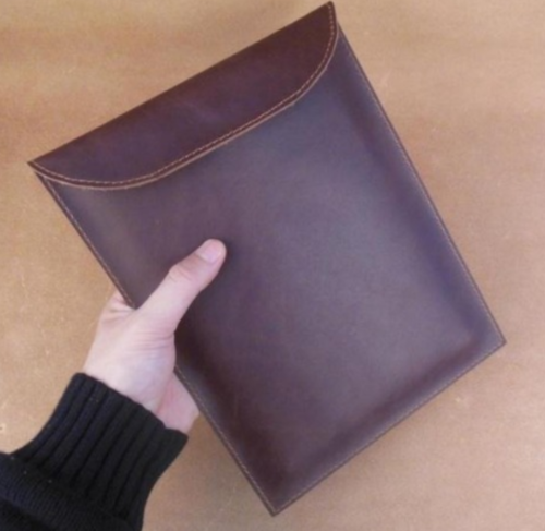 cow Leather file Folder pocket case Messenger bag Briefcase handmade brown z626 - Afbeelding 1 van 6