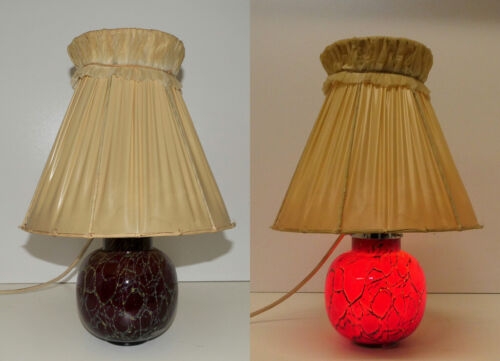 Lampe de table WMF Ikora, jaune-rouge marbre 2 flammes H. 43,0 cm Ø 15,0 cm - Photo 1/17