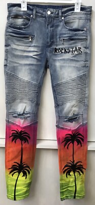 Rockstar Original Jeans Mens 32 (34x32) Pants Ultra Slim Natural