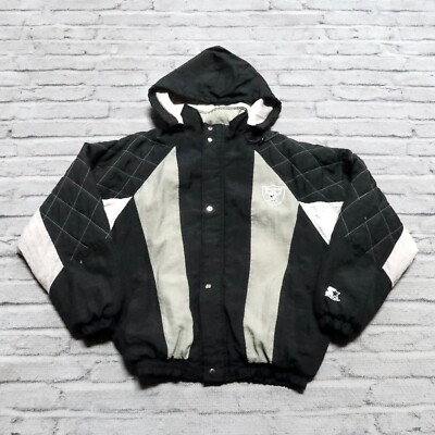 Vintage 90s Los Angeles Raiders Parka Jacket Size M Starter