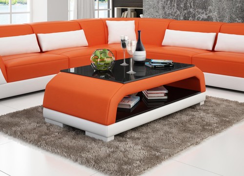 Tavolo design in vetro pelle divano tavolo tavoli vetro divano tavoli soggiorno - Foto 3 di 11