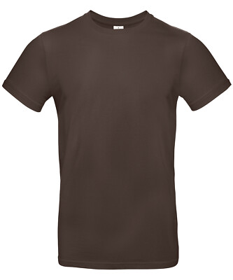 B&C Collection #E190 TU03T - Mens Plain Cotton T-Shirt Mid Weight Straight F