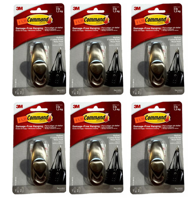 (6er-Pack) Command Medium Forever Classic Haken gebürstetes Nickel 1 Haken 3 ...