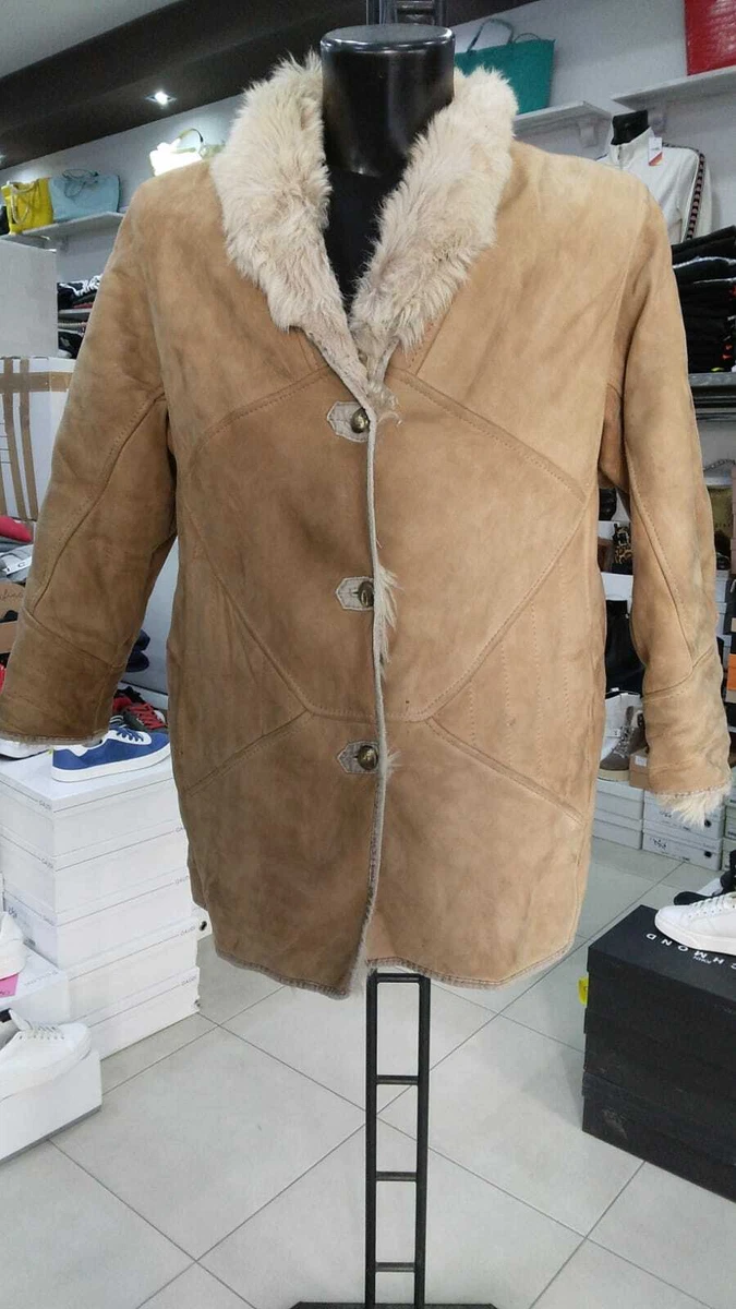Veste En Cuir De Mouton Vintage Marron - Taille UE 48 - Marque Dibi - Occasion Très Bon état