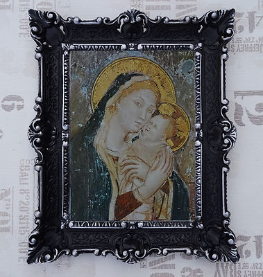 Tableau Religieux Peinture Jésus Marie Avec Cadre 56x46 Cm - Style Art Déco - Neuf