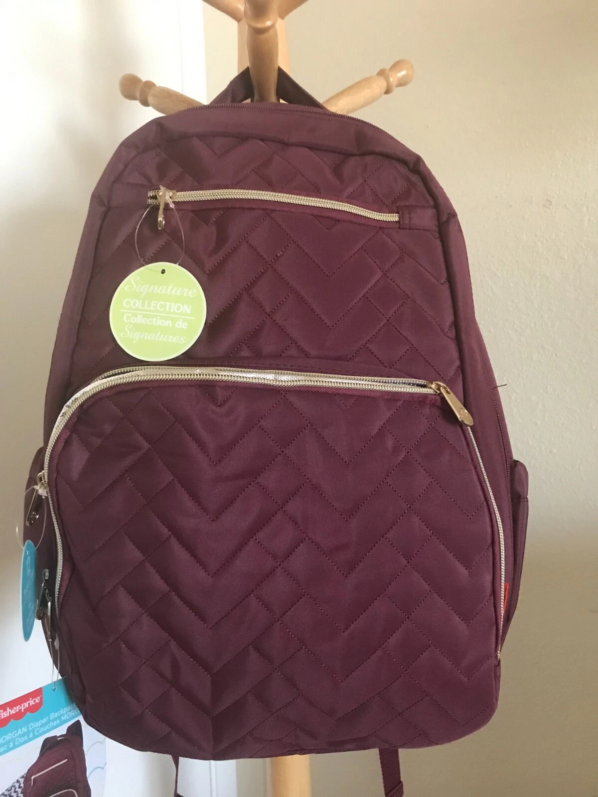 Fisher Price Morgan Diaper Bag Backpack/ 2 piece set Signature Collection/ New!
