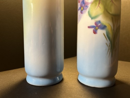 Vintage Lefton Bud Vase Hand Painted Roses and Violets 5203 Porcelain 7.25" - Picture 7 of 23