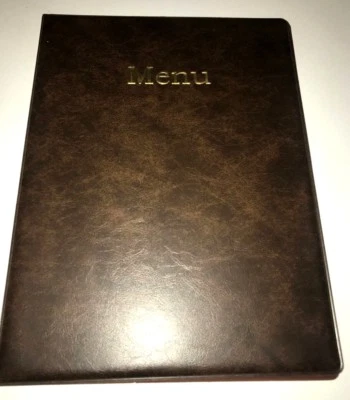 SPIRITUALGATEWAY NEU STCK 10 -A4 MENÜHALTER/HÜLLE/ORDNER IN EDLER BRAUNER LEDEROPTIK PVC-