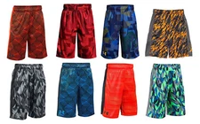 UNDER ARMOUR BOY'S PRINTED STUNT SHORTS ORANGE RED BLACK BLUE XS S M L XL NWT