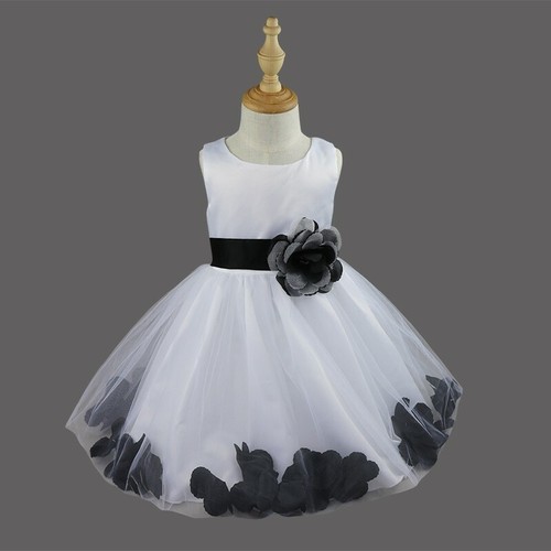Kids Flower Girls Dress Bowknot Wedding Baptism Christening Tutu Dresses Gown - Picture 58 of 132