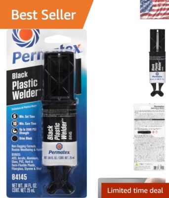 Durable Black Epoxy Resin - Permapoxy Plastic Weld for Precise Repairs, 0.84 oz