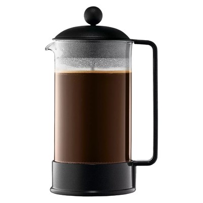 Bodum Brazil 8 Cup 34oz French Press Coffee Maker Black: Glass Carafe, Dishwashe
