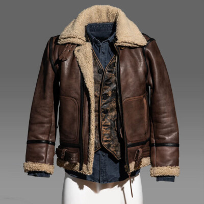 B-3 Jacket RAF US Navy Mens Bomber Flying Aviator Irvin Real Shearling Leather