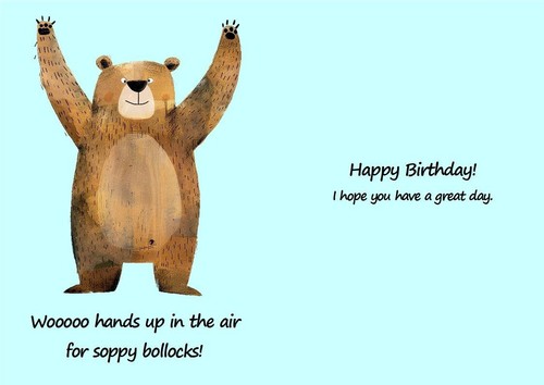 Tarjeta abierta de feliz cumpleaños tamaño A5 adulto humor divertido tarjeta de cumpleaños osos - Imagen 2 de 4