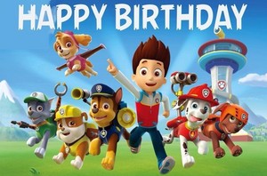 1 4 sheet cake frosting paw patrol happy edible birthday topper ebay paw patrol sheet cakes