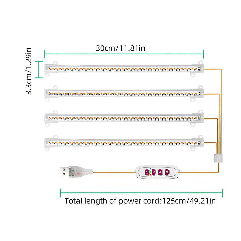 Plant Grow  Strips 8W 168LED 82.6lm Bright Grow  with V7E6 - Image 2 of 4