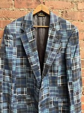 Vintage Brooks Brothers Indigo Madras, Olde Patchwork Jacket, Sz 39R, USA Eras