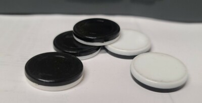 Othello Token Replacements 5 Black & White Flat Disc Chips 1977-1991 Game