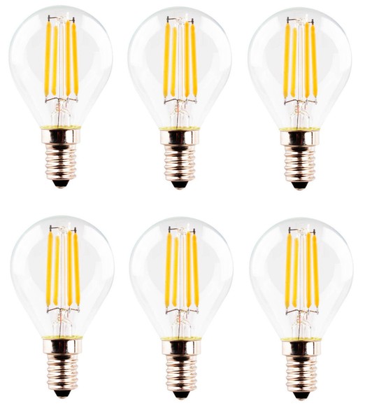 6X MüLler Licht Led Tropfen Filament Warmweiß 4,5W = 40W E14 Eek:F (Spektr. A-G)-image