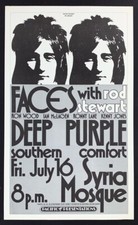 Small Faces POSTER Rod Stewart Deep Purple 1971 Original Pacific Presentations
