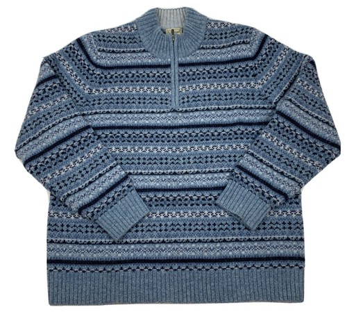 LL Bean 100% Shetland Wool Sweater Men 
