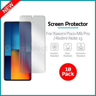 10-Pack LCD Ultra Clear HD Screen Protector for Xiaomi Poco M6 Pro/Redmi Note 13