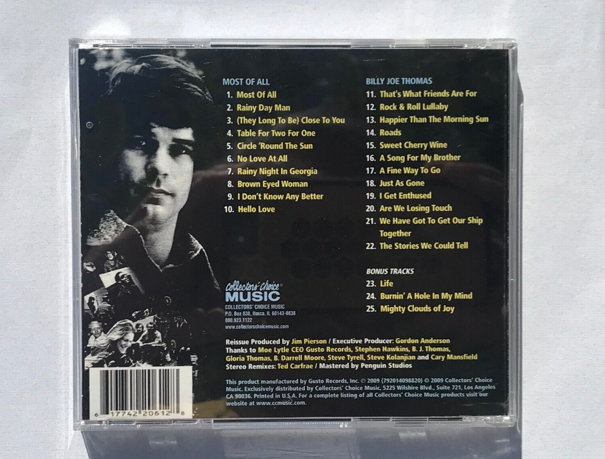 AOR CD BJTHOMAS/most of all、Billy Joe B.J. Thomas ‎– Most Of All / Billy Joe Thomas (CD, 2009