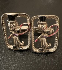 Men’s Berry 1950’s Patent Pending Huckleberry Hound Dog  Gold Tone Cufflinks