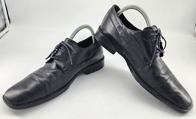 Johnston & Murphy Melton Black Leather Cap Toe Derby Dress  display picture 1