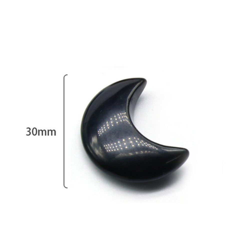 Tiger Eye Mini Moon Statue Fish Tank Decor Room Ornament Natural Stone