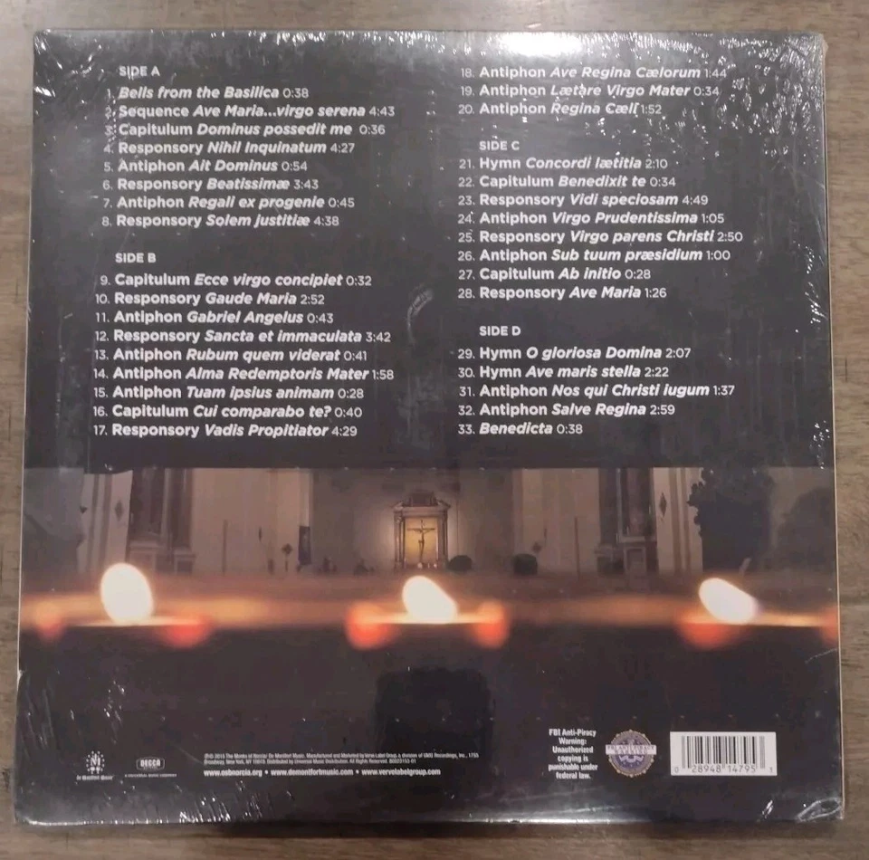 The Monks Of Norcia - Benedicta - Barnes & Noble Vinyl 2LP - Gregorian Chant - Image 2 of 3
