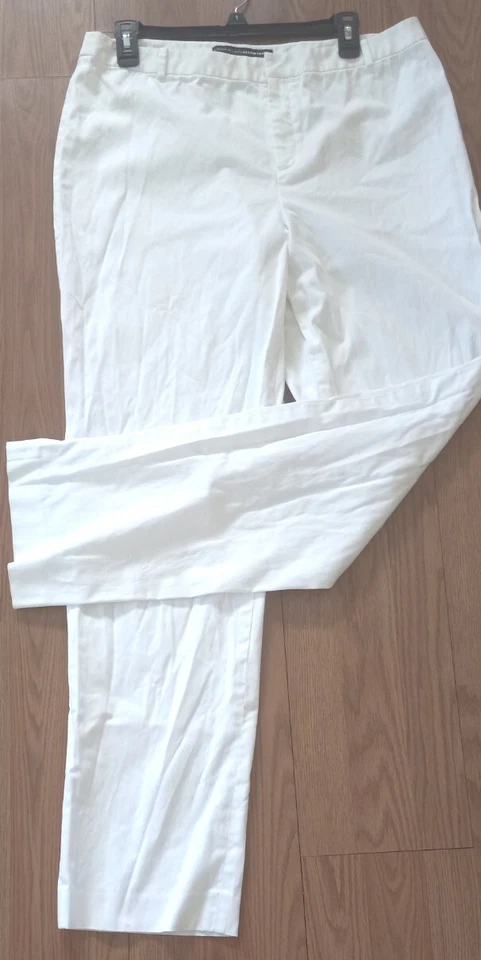 Pantalones de mezclilla para mujer talla 32x31 In by linda allard ellen tracy blancos brillantes Foto 3 de 4