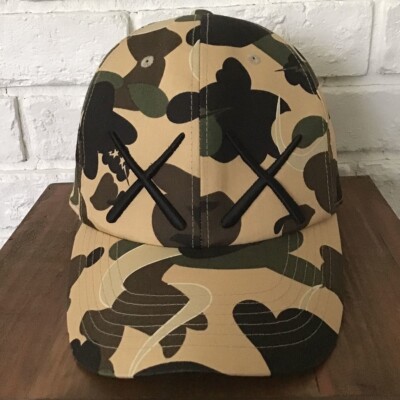 BAPE × kaws bendy 1st camo yellow Cap hat A Bathing Ape Size BAPE × kaws bendy 1st camo yellow Cap hat A Bathing Ape Size