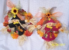 SCARECROW BLACK OR DARK PINK WREATH-HANGING DOOR WALL DECORATION - U PICK - USA