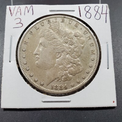 1884 P $1 VAM 3 Morgan Silver Dollar Variety Coin VF Details | eBay