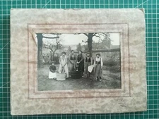 rr380 PHOTO TBE circa 1930 17x12cm Jeunes filles Lessive Rameau St Gaultier indr