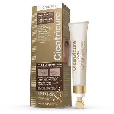 Cicatricure Gold Lift Dual Contour Eye and Lip Wrinkle Cream, Anti Aging Skin C