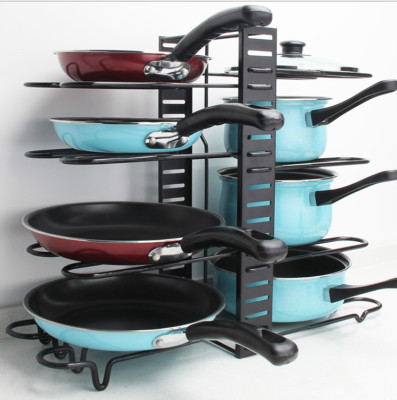 8 Ebenen Schrank Küche Schrank Aufbewahrung Organizer Regal Ständer Pfanne Topf Halter UK