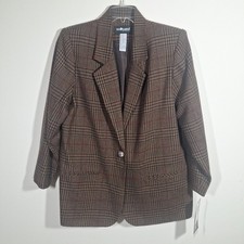Vtg Sag Harbor Tweed Wool Blend Womens Blazer sz 16w W/Tags