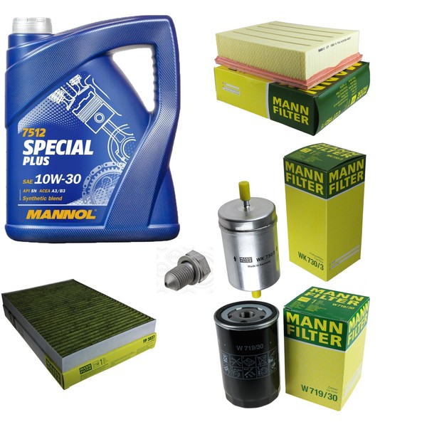 Mann Inspektionspaket 5L Mannol Special Plus 10W-30 FüR Audi A4 Avant 2.0 FSI-image