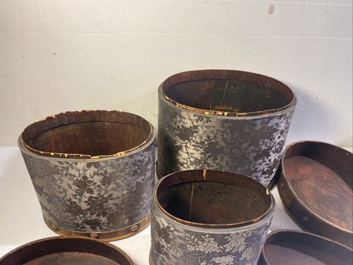 Set Of Antique Style Floral Metallic Embossed Nesting Boxes Wooden Banding - 第 11/24 張圖片