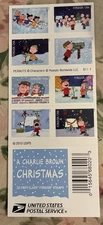 USPS POSTAGE "CHARLIE BROWN CHRISTMAS" BOOK-20 FOREVER STAMPS NEW MINT PEANUTS