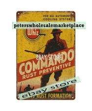 Commando rust preventive tin sign