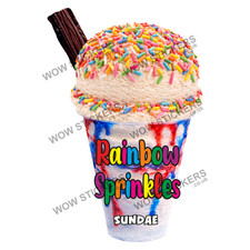 ice cream van sticker Rainbow Sprinkles Scoop Sundae decal (choose size)