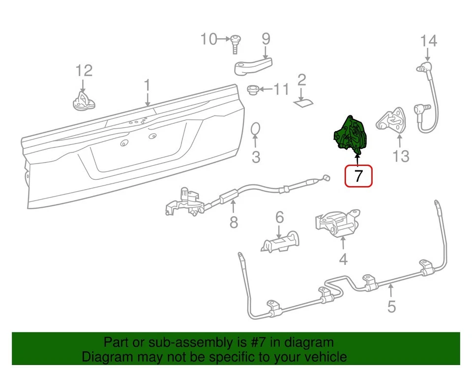 Conjunto de bloqueo trasero Toyota OEM 69380-60071 para Land Cruiser Lexus LX570 Foto 3 de 4