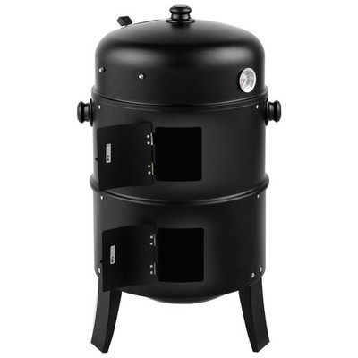Tragbarer Carbon Smoker BBQ Grill Eisenfass Grill Schwarz 80x41cm